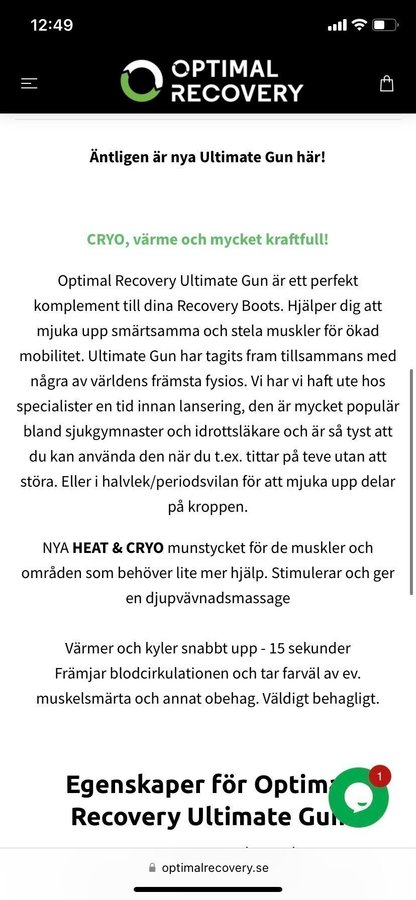 Helt ny!Optimal Recovery Ultimate Gun nypris 4450