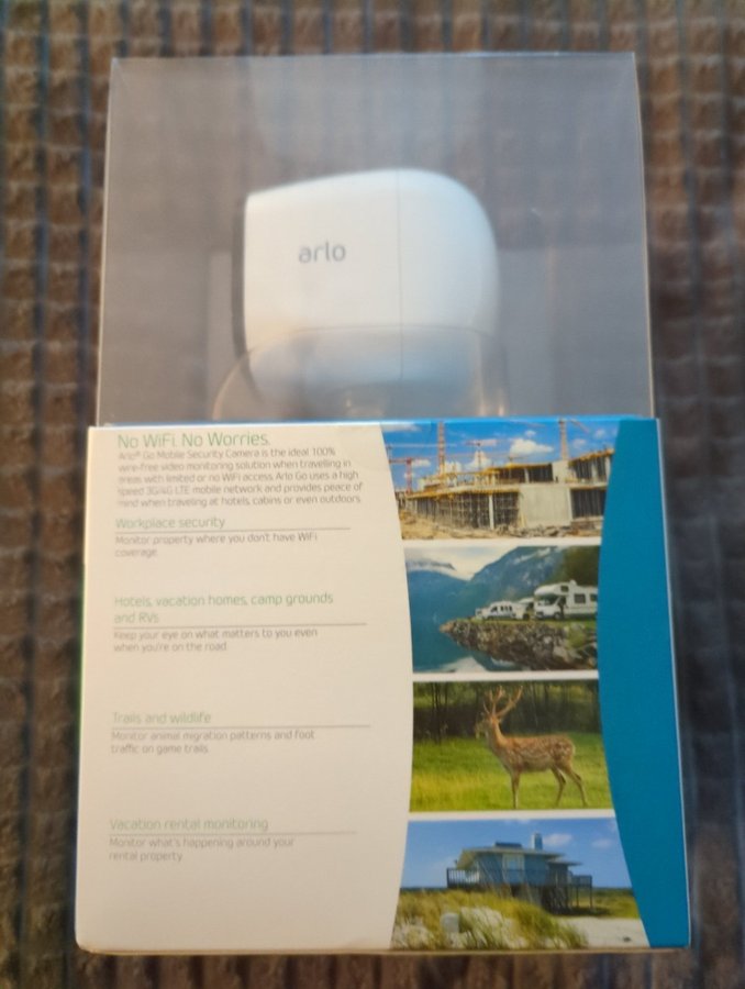 Arlo Go - 4G-kamera, 3G/4G stöd, i bra skick komplett i box! Modell nr: VML4030