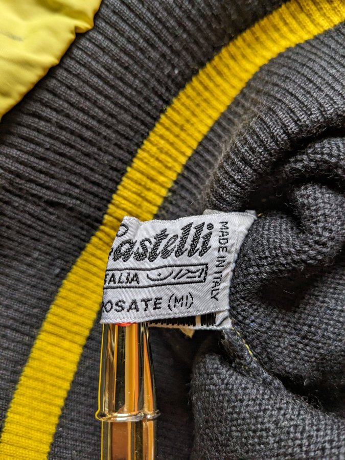 Vintage Castelli akryl / ull jacka cykeljacka tröja Italien l'eroica 80s