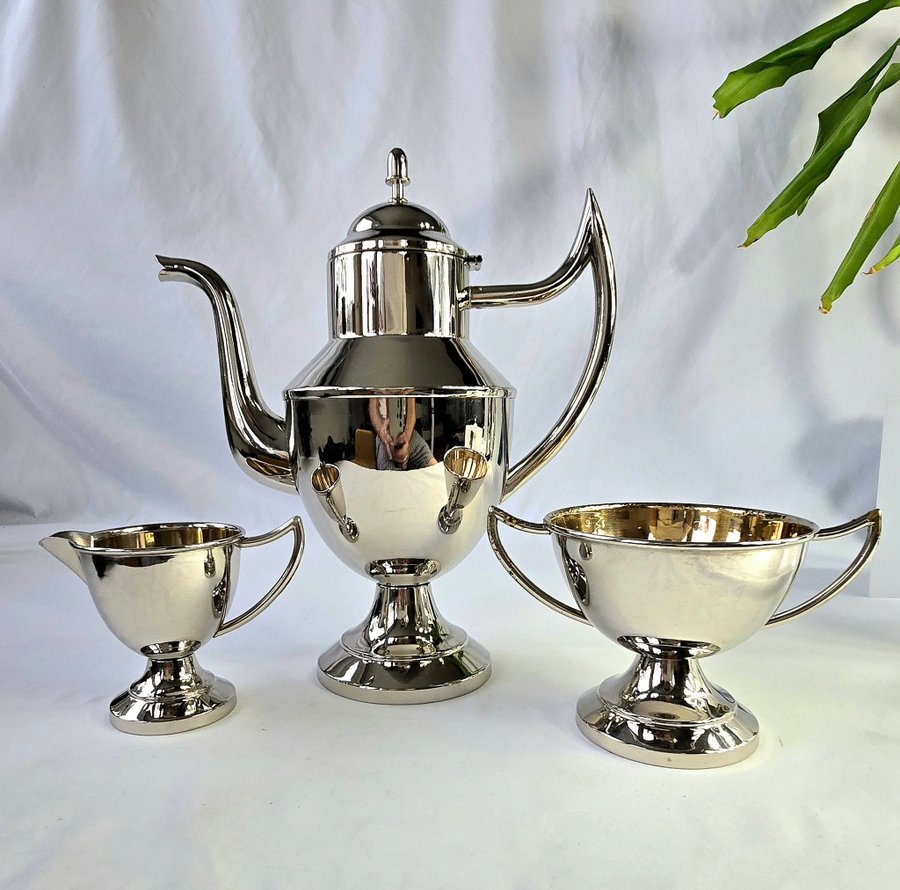 1932 Art Deco Silverpläterad Kaffeservis