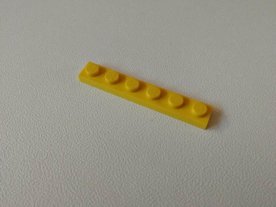 Lego - plate - platt - bas - 1x6 - part 3666 - gul