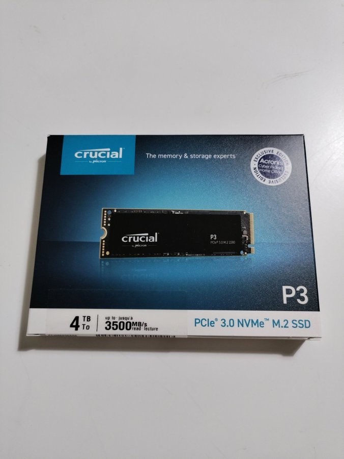 Crucial P3 NVMe M.2 SSD 4TB - Helt ny  oanvänd!!