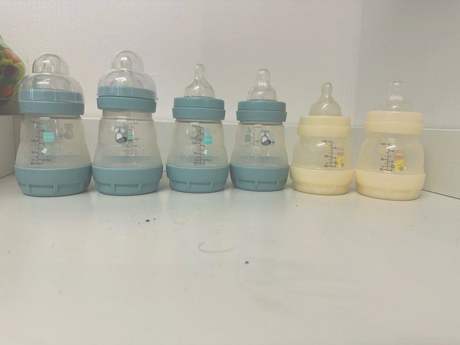 6st MAM Anti Colic nappflaskor 130-160ml