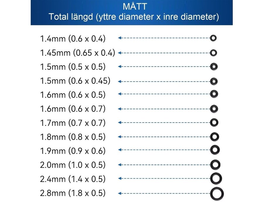 ca 1000st O-ringar till klocka (packning tätning klockverktyg O ring ringar Ur)