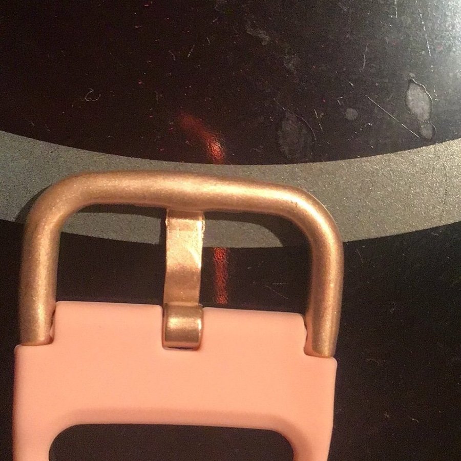 Armband till smartklocka i rosa silikon med roseguldspänne 20mm, för Samsung