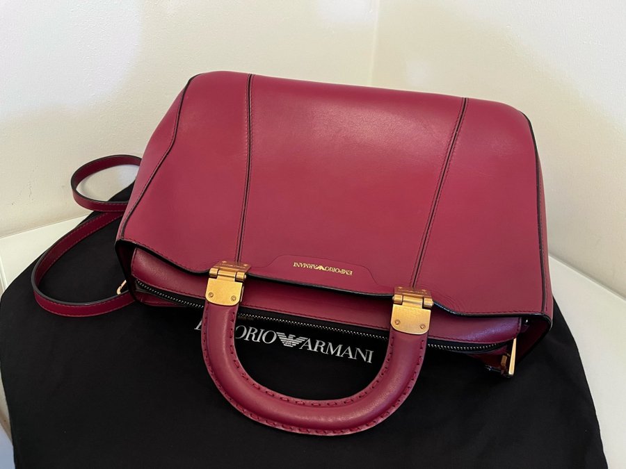 EMPORIO ARMANI EXKLUSIV BAG VÄSKA ÄKTA LÄDER SKINN ITALY