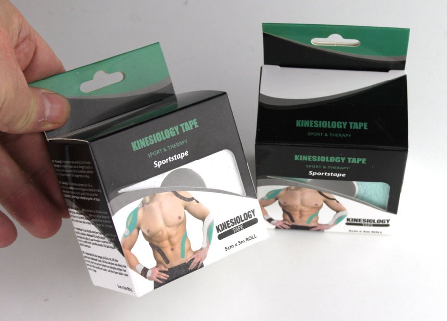 NYA! 2st Kinesiology Tape Vit Grön 2 x 5m Kinesiolgi Tejp Sportstape