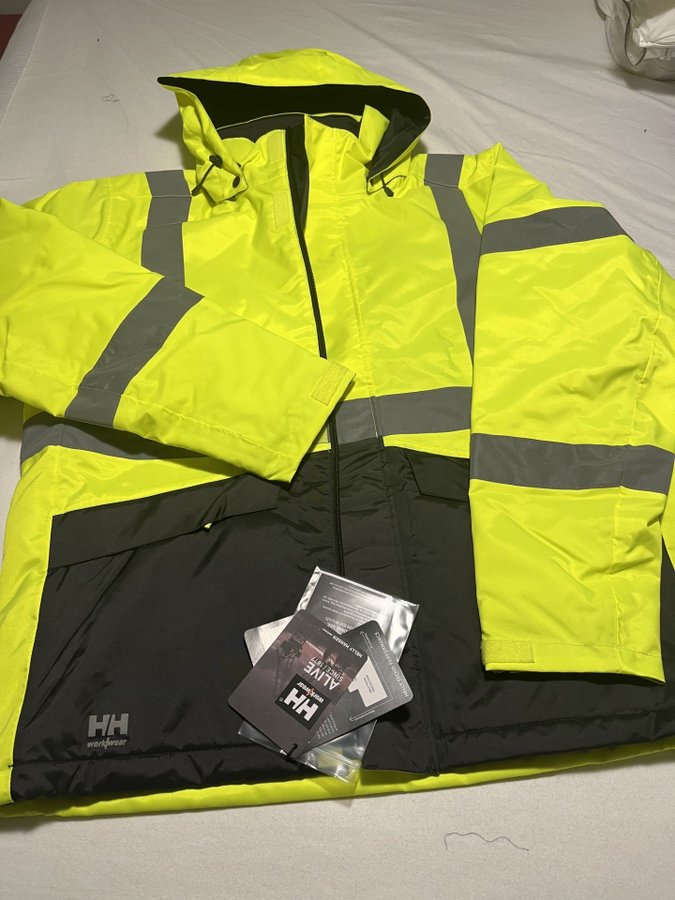 Helly Hansen neon-gul jacka vinter storlek XL