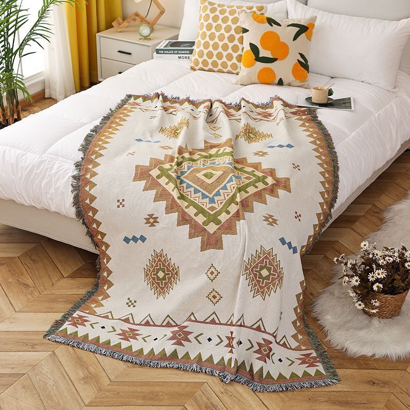 Bohemian leisure sofa blanket room carpet camping tapestry shawl, 130*180cm