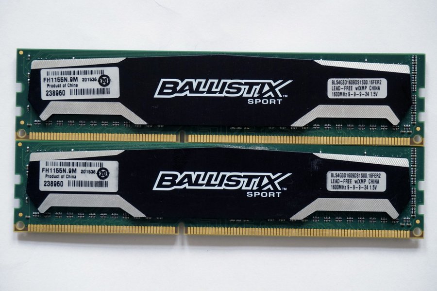 8GB (2x4GB) DDR3-1600 MHz Crucial Ballistix Sport BLS4G3D1609DS1S00