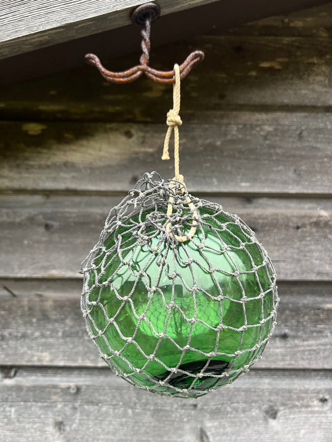 SJÖBODSRENSNING. Fint gammalt FLÖTE - KULA i glas från fisket förr i tiden