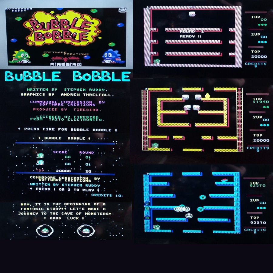 Bubble Bobble (Firebird - Taito) ->TESTAD<- Commodore 64 / C64 Spel