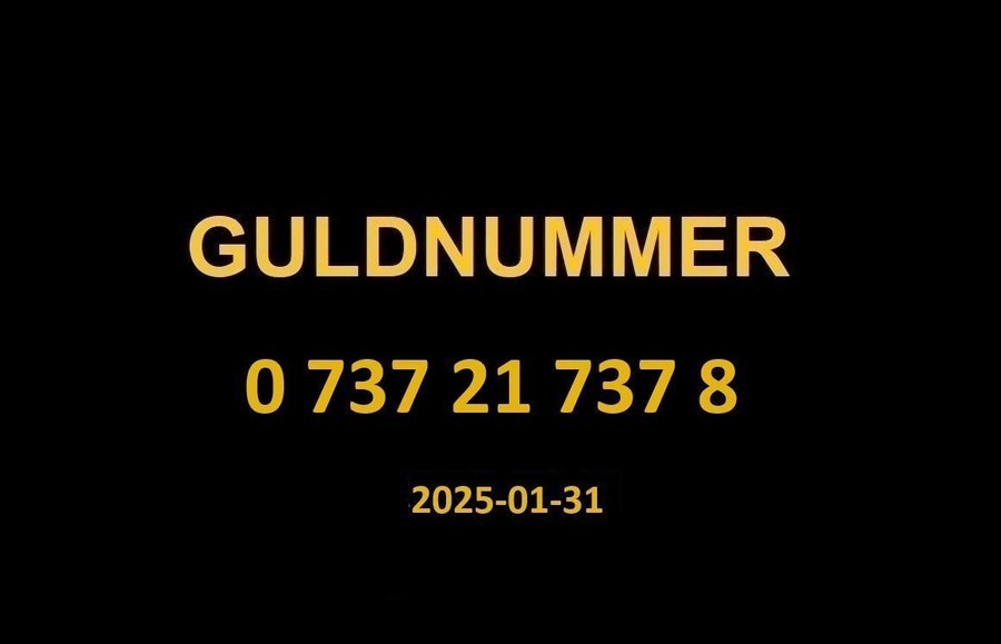 0 737 21 737 8 GULDNUMMER mobilnummer telefonnummer kontantkort nummer guld