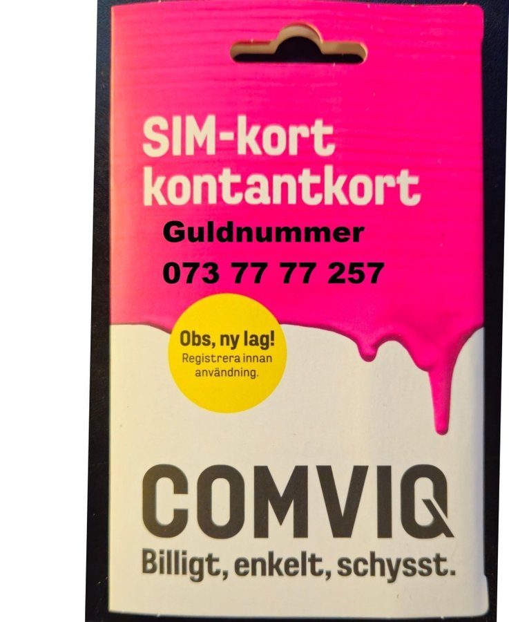 073 77 77 257 Guldnummer Guld nummer Diamant nummer Comviq Telefonnummer