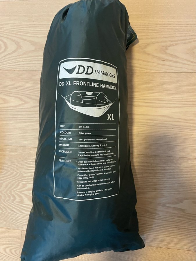 DD Hammocks XL Frontline Hængekøje + DD Tarp XL + DD Underblanket