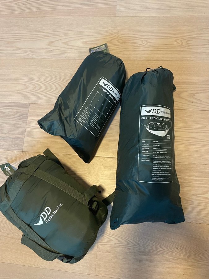 DD Hammocks XL Frontline Hængekøje + DD Tarp XL + DD Underblanket