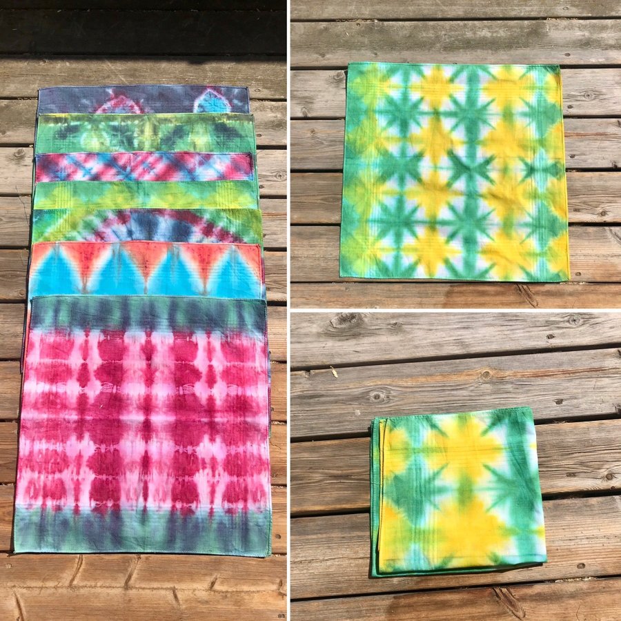 Ny Tie-Dye Näsduk/Bandana CITRUS (Flera olika sorter)