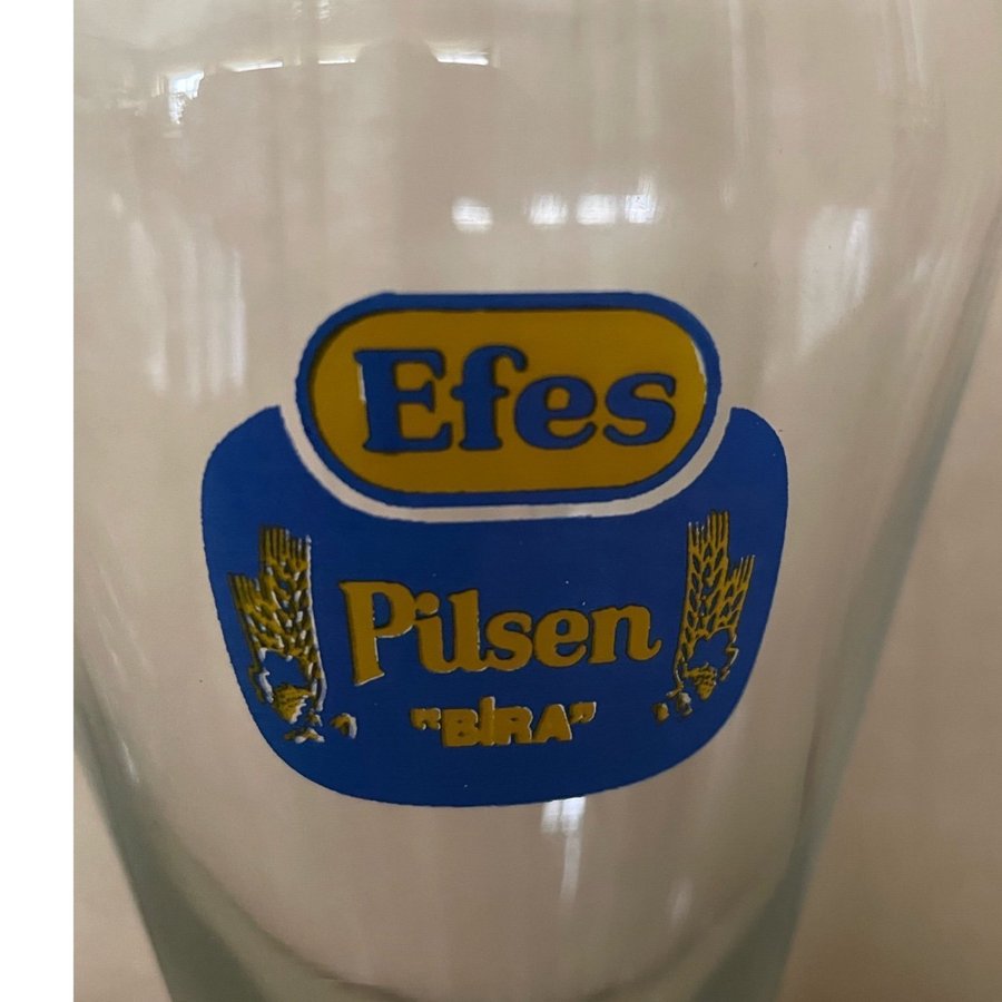 2 Stora Efes Pilsen Bira Turkiet Ölglas