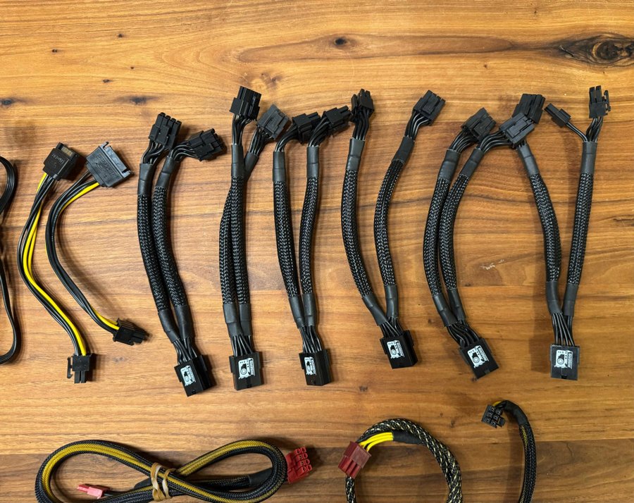 Svart 8-stifts till dubbel 8-stifts (6+2) splitter - för Riser  kablar PCI GPU