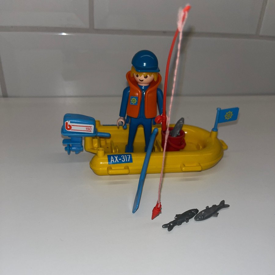 Julklappstips! Playmobil Fiskebåt med Fiskeutrustning set 3574 70-80 tal