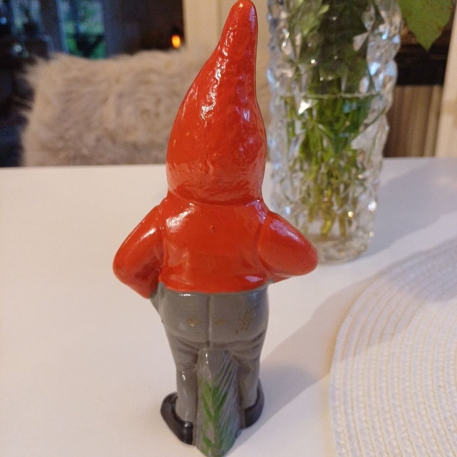 Retro Tomte i keramik med ljushållare