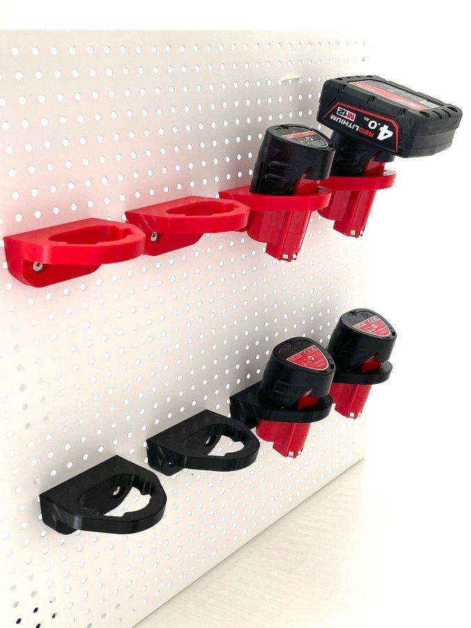 10 st Batterihållare Milwaukee M12 Svart