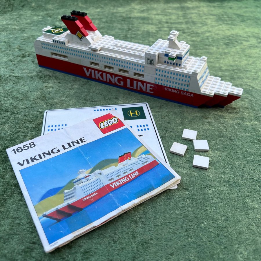 Lego 1658 Viking Line Ferry-Viking Saga (1982) färja båt retro vintage komplett