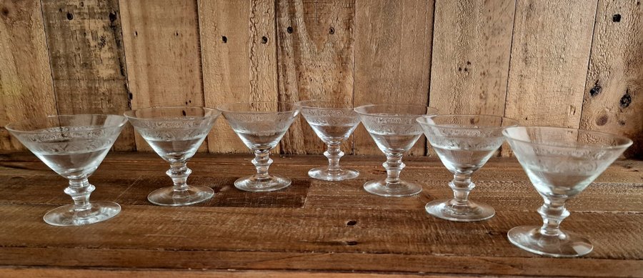 7 art deco Kosta Boda Egon starkvinglas glas likörglas antika vintage jugend