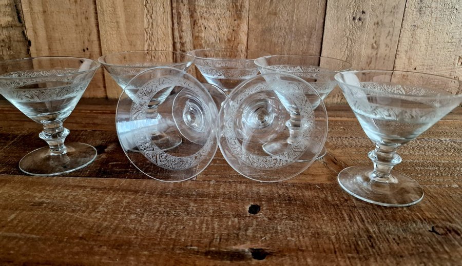 7 art deco Kosta Boda Egon starkvinglas glas likörglas antika vintage jugend