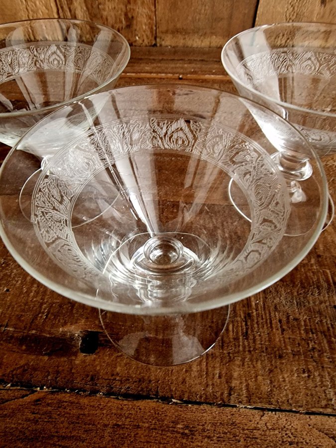 7 art deco Kosta Boda Egon starkvinglas glas likörglas antika vintage jugend