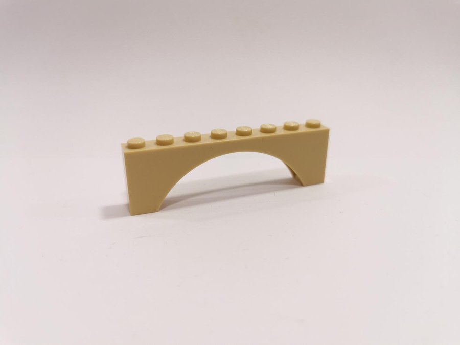 Lego - båge - valv - arch - 1x8x2 - part 3308 - ljusbiege (tan)