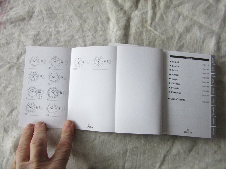 Omega Instruktions bok alla klockor 2005