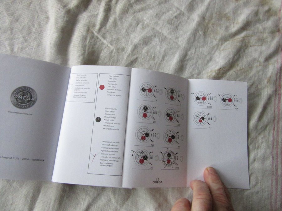 Omega Instruktions bok alla klockor 2005