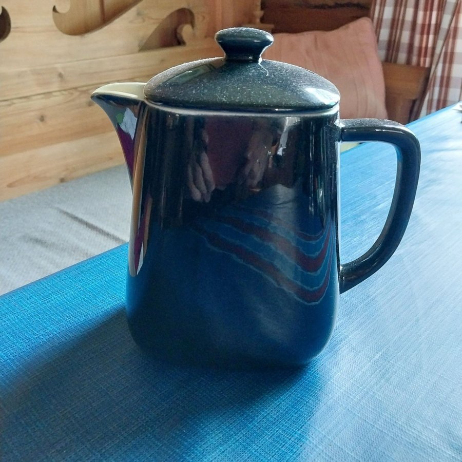 REA!! RETRO/VINTAGE, Mörkblå te/kaffekanna, porslin, Rörstrand, 1954-1965