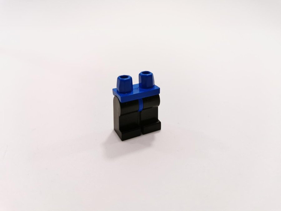 Lego - ben - hips  legs - till minifigur - part 970c11 - svart/blå