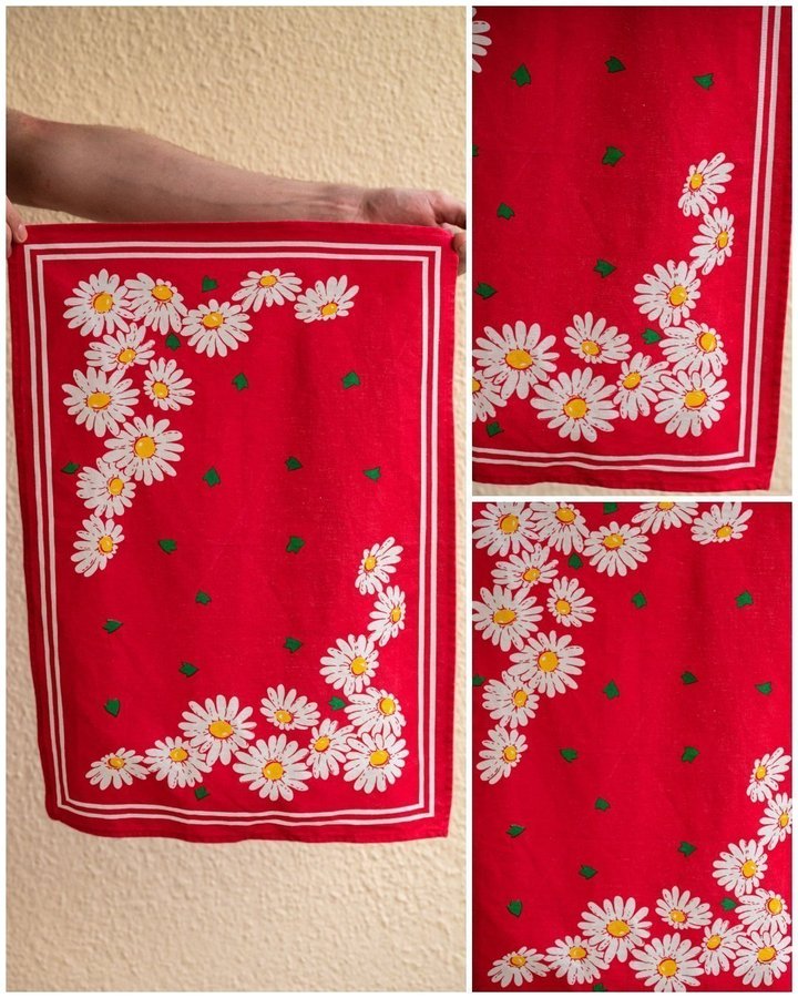 Vintage Floral Cotton Kitchen Towel 50s 60s 70s | Kitsch MCM Mid Century Retro