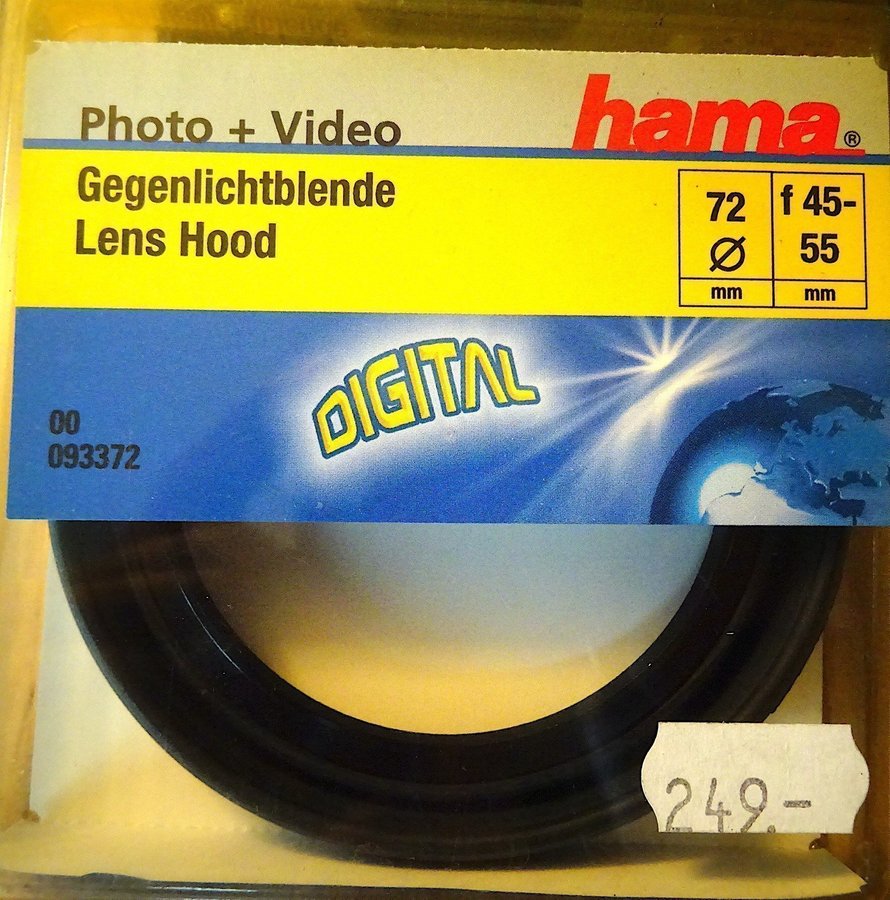 Motljusskydd Hama 72 mm. HELT NY.