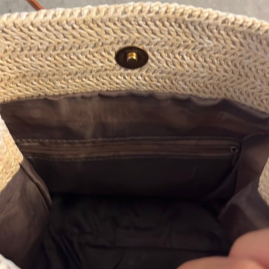 Straw bag for beach trips