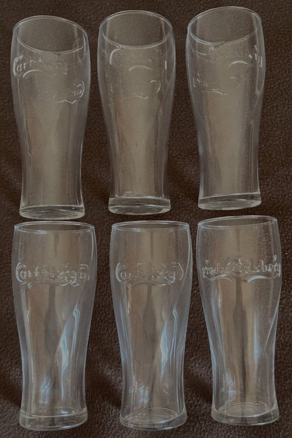 6 ST CARLSBERG ÖLGLAS 40 CL TOTALT 47 CL HÖJD 175 CM DIAMETER 7 CM