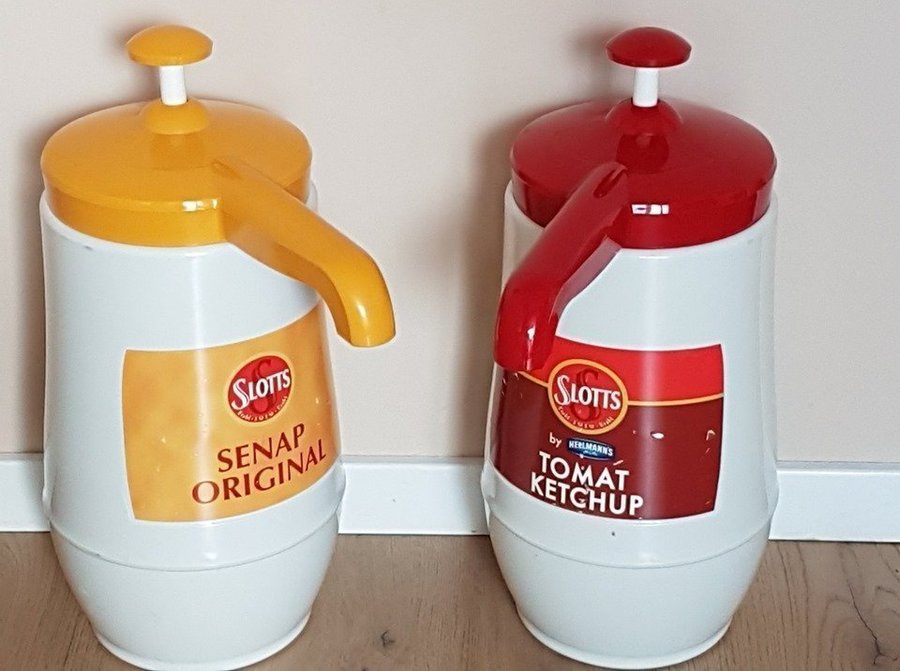 Nostalgi Slotts dispenser med pump för ketchup / senap