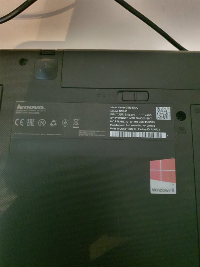 Laptop LENOVO-G50-45 MODEL 80MQ