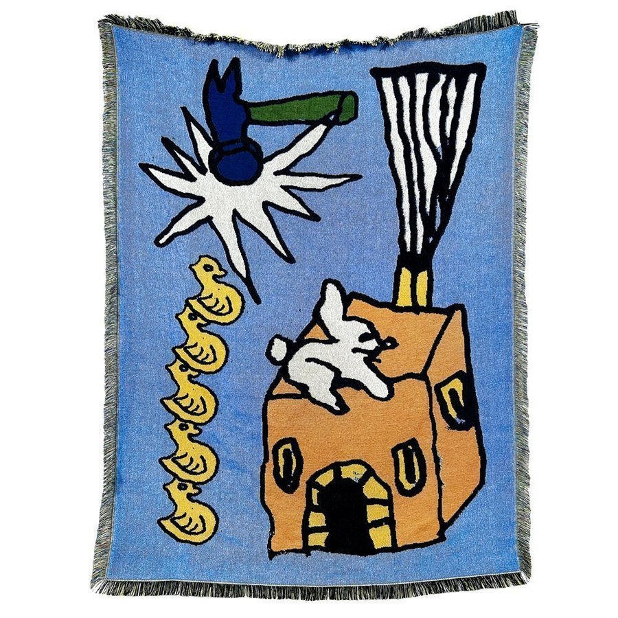 Cartoon sofa puppy blanket decoration tapestry camping carpet blue ,130*180cm