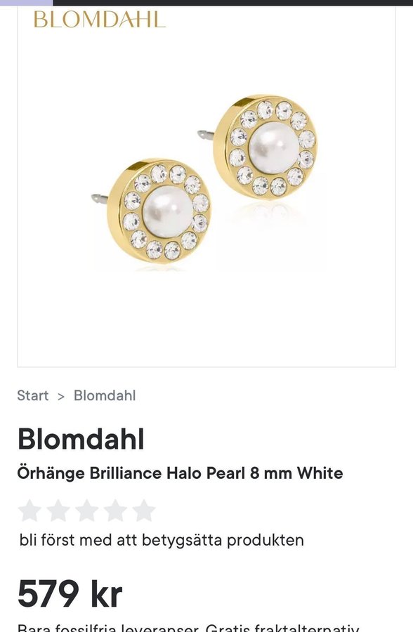 Blomdahl Örhänge Brilliance Halo Pearl 8 mm White