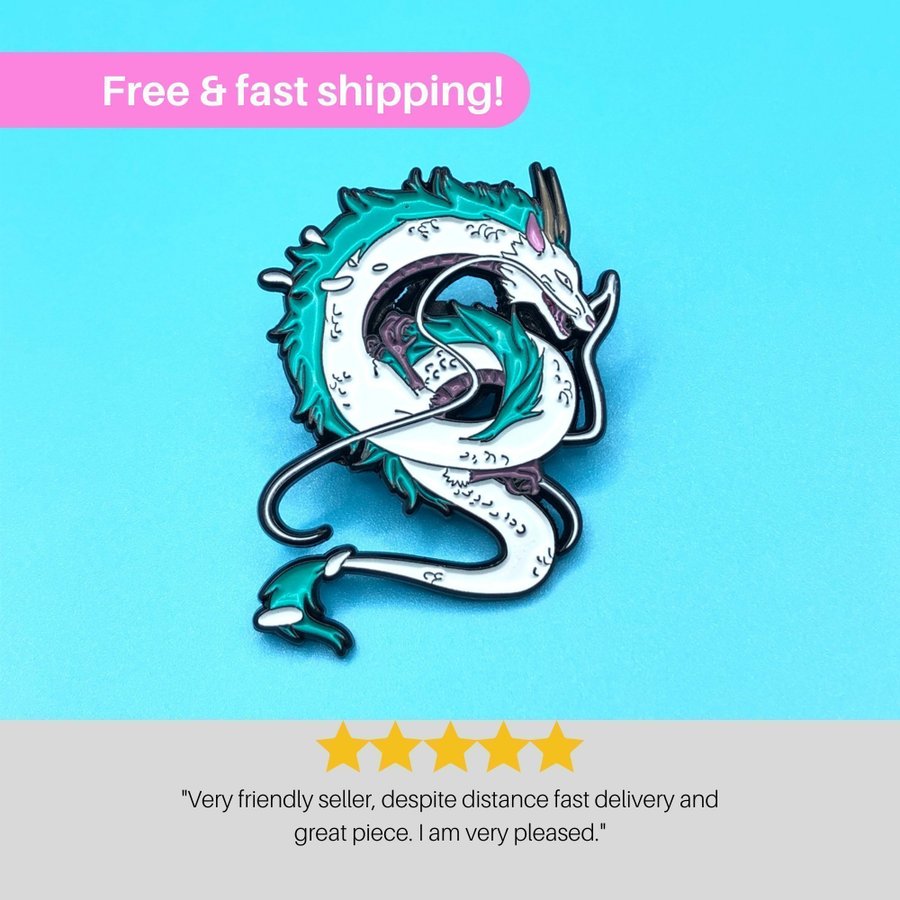 SPIRITED AWAY Enamel Pin | Ghibli Pin | Haku Dragon | Kawaii Brooche