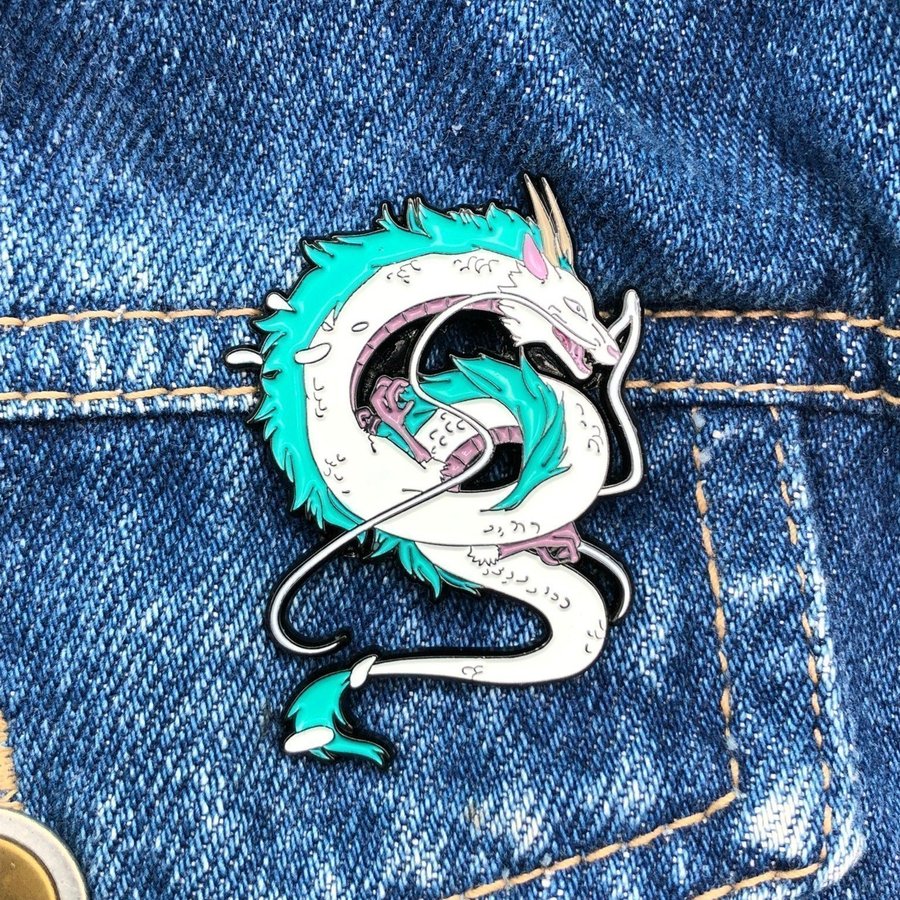 SPIRITED AWAY Enamel Pin | Ghibli Pin | Haku Dragon | Kawaii Brooche