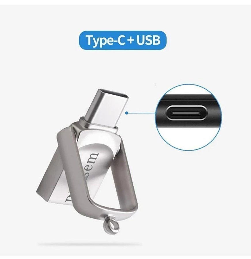 Bliksem 2 in1 USB Flash Drive 64GB usb minne usb c +usb