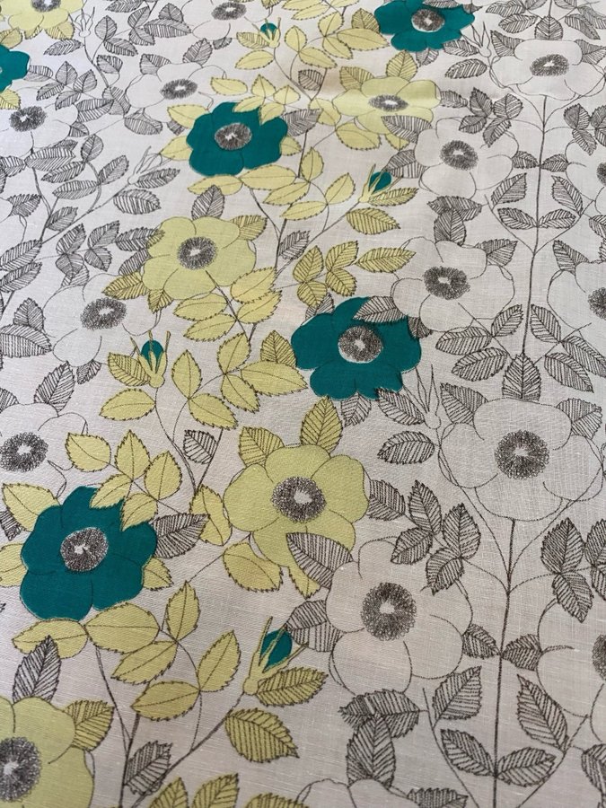 Tyg Textil Blommor Retro