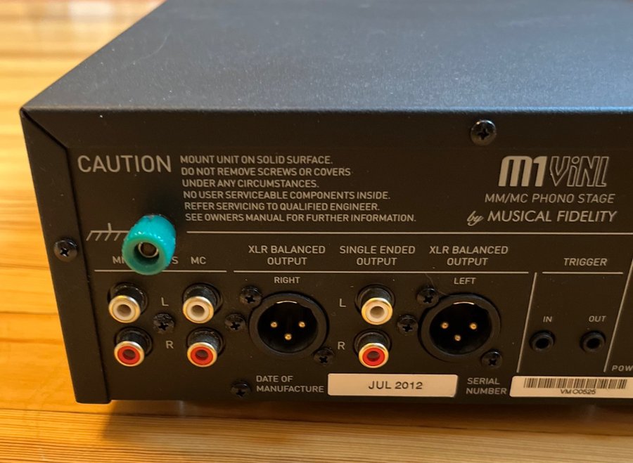 Musical Fidelity M1 ViNL RIAA-steg hög kvalitet