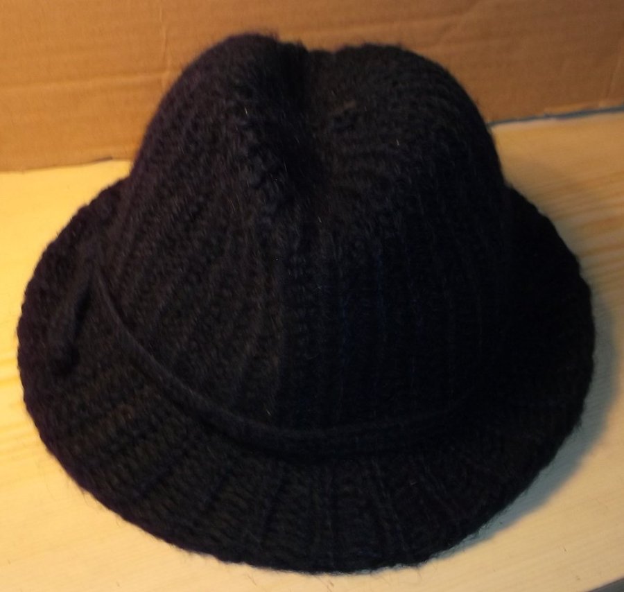 Dam hatt Marinblå 1970-tal Mörkblå Blå stickad Vintage Retro Made in Italy