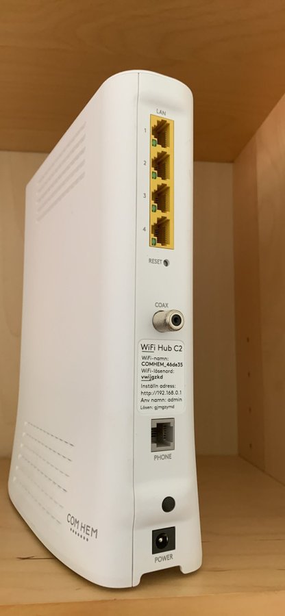 Wi-fi hub c2 Tele2 bredband och telefoni super snabbt bredband